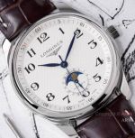 Swiss Grade 1 Longines Master Moon Phase Watch Brown Leather Strap_th.jpg